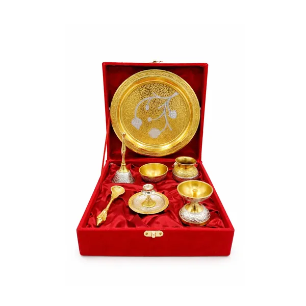Gold_Tone_Traditional_Floral_Pooja_Thali_Set