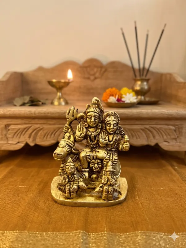 Golden_Finish_Shiv_Parivar_Religious_Figurine