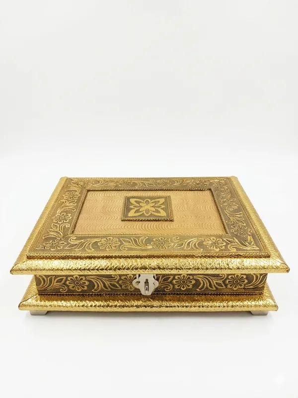 Gold_Finish_Floral_Embossed_Decorative_Storage_Box