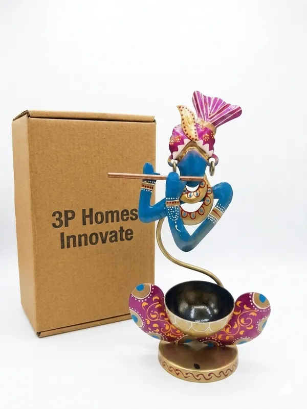 Metal_Krishna_Decorative_Tealight_Holder
