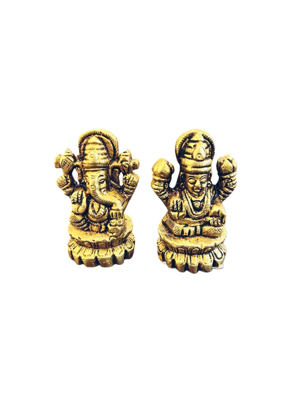 Gold_Tone_Religious_Ganesh_Lakshmi_Idol_Set