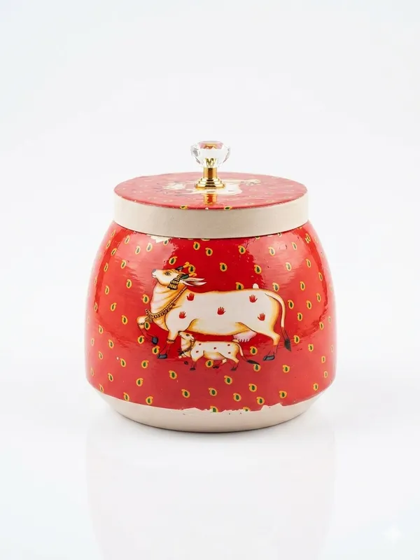 Ceramic_Red_Animal_Motif_Lidded_Storage_Jar