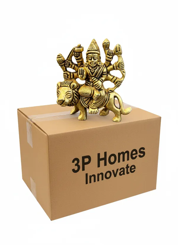 Gold-Tone_Religious_Durga_Idol