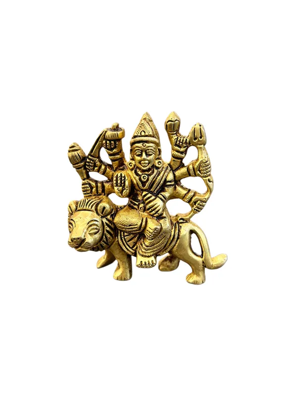 Gold-Tone_Religious_Durga_Idol