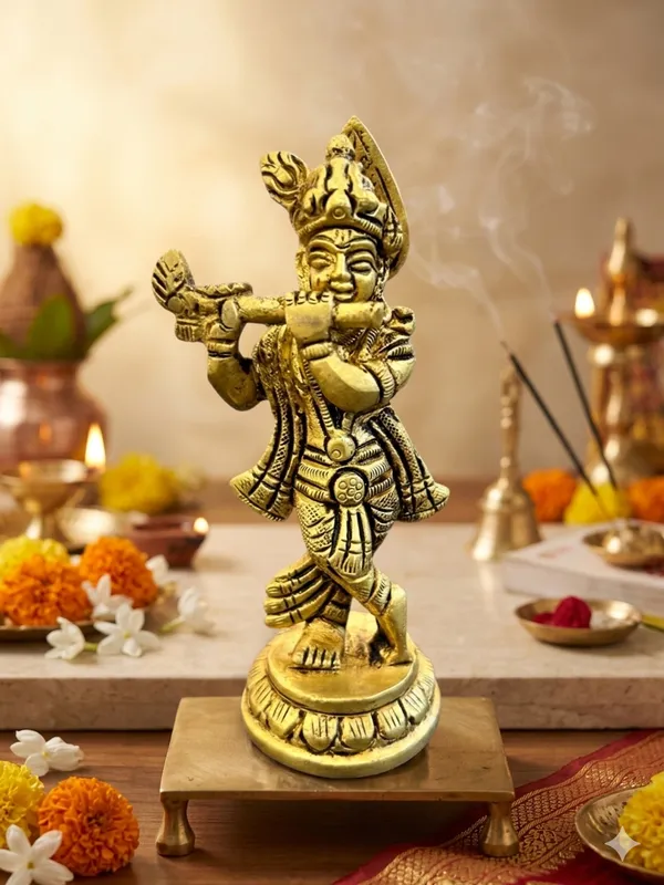 Gold_Tone_Traditional_Krishna_Decorative_Figurine