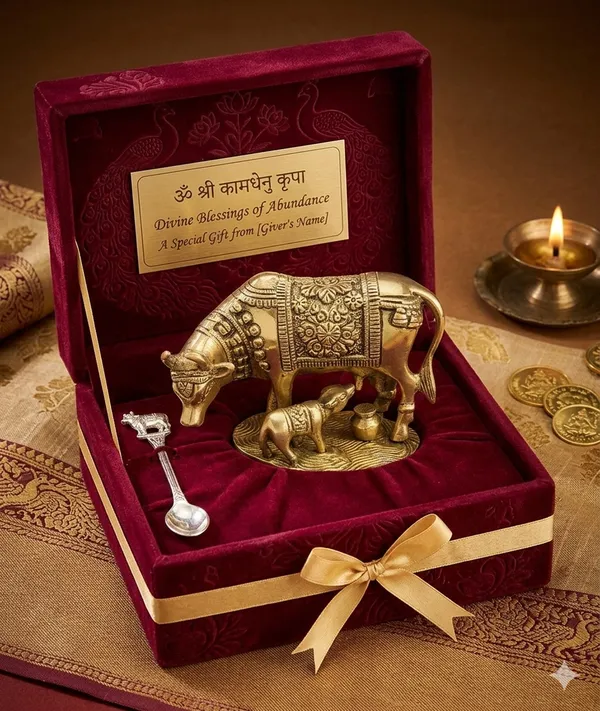 Gold_Tone_Traditional_Cow_And_Calf_Figurine_Gift_Set