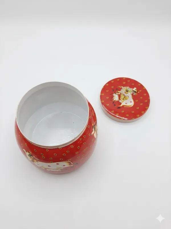 Ceramic_Red_Animal_Motif_Lidded_Storage_Jar