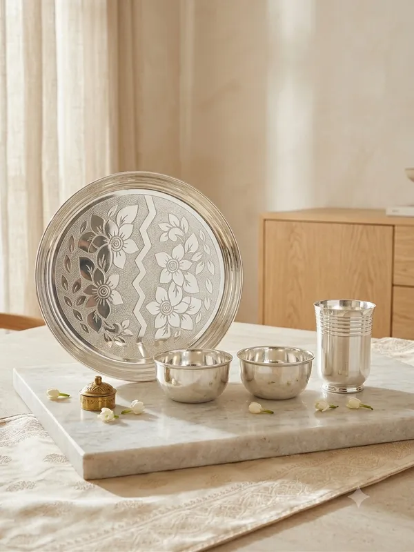 Big_Plate_with_two_matching_small_bowls_and_a_matching_glass