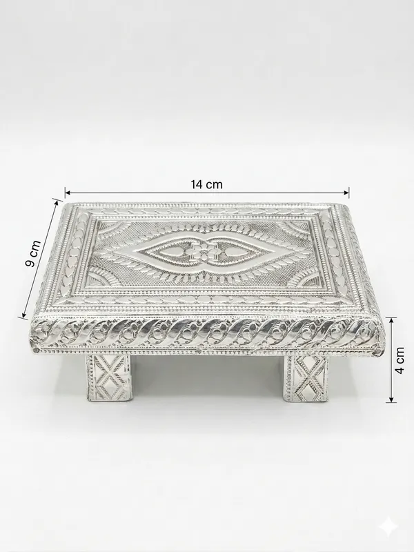 Silver_Tone_Ornate_Embossed_Pooja_Chowki