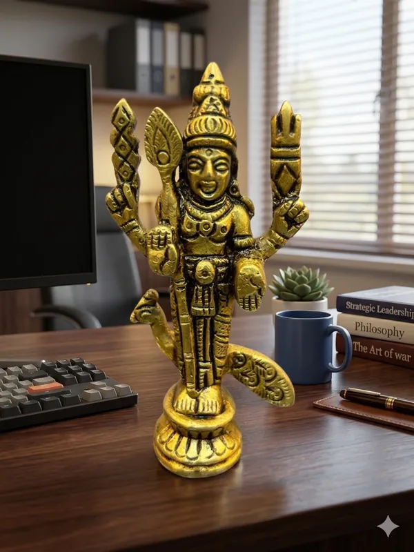 Gold_Finish_Hindu_Deity_Statue_with_Ornate_Pedestal