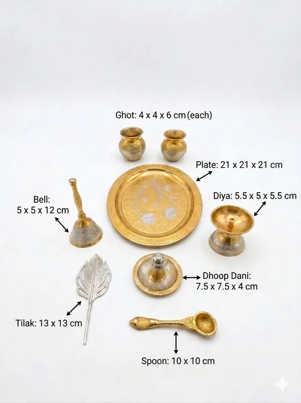 Gold-Toned_Traditional_Pooja_Thali_Set