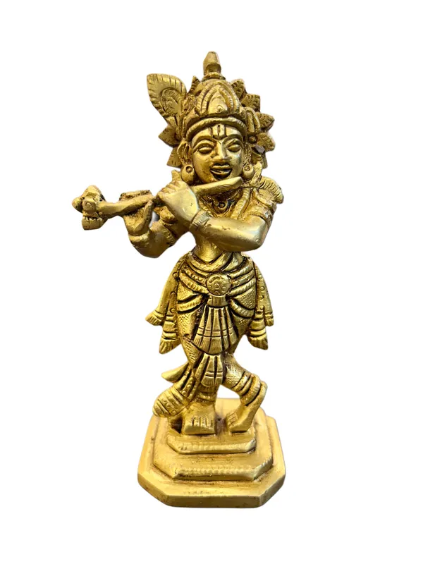 Gold-Tone_Krishna_Idol_Figurine