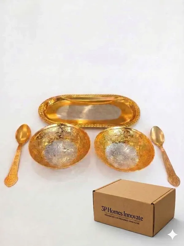 Gold_Finish_Traditional_Pattern_Serving_Set