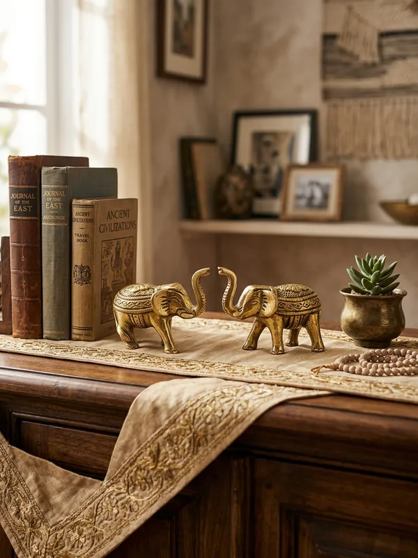 Gold_Finish_Elephant_Figurine_Pair