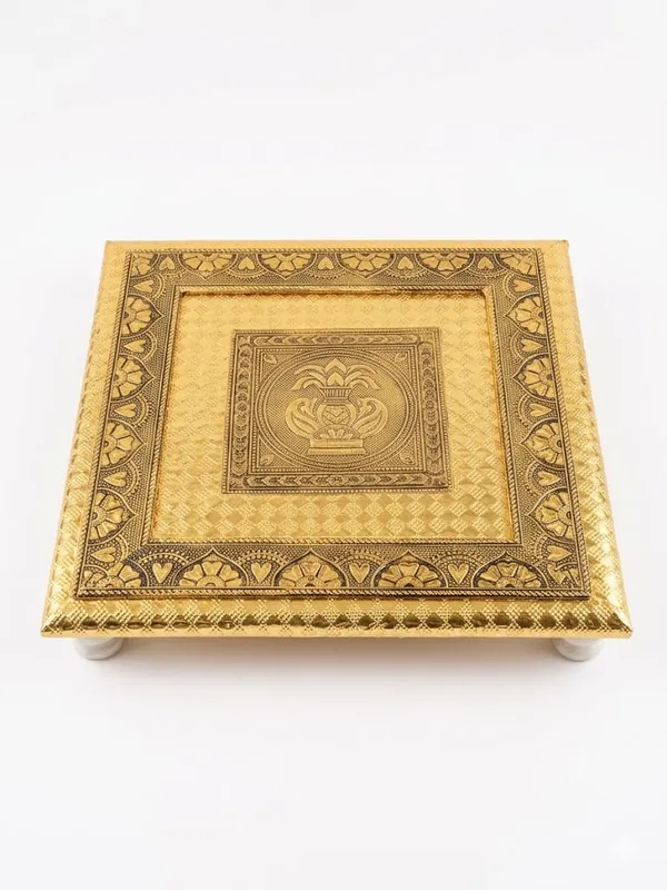 Gold_Tone_Traditional_Embossed_Pooja_Chowki