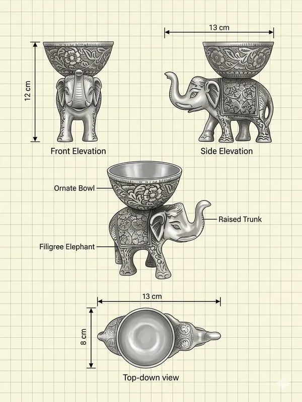 Silver-Toned_Floral_Elephant_Decorative_Bowl_Set