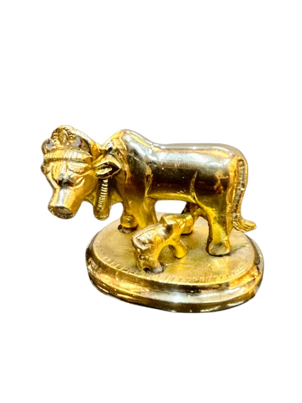 Gold-Tone_Religious_Cow_And_Calf_Figurine
