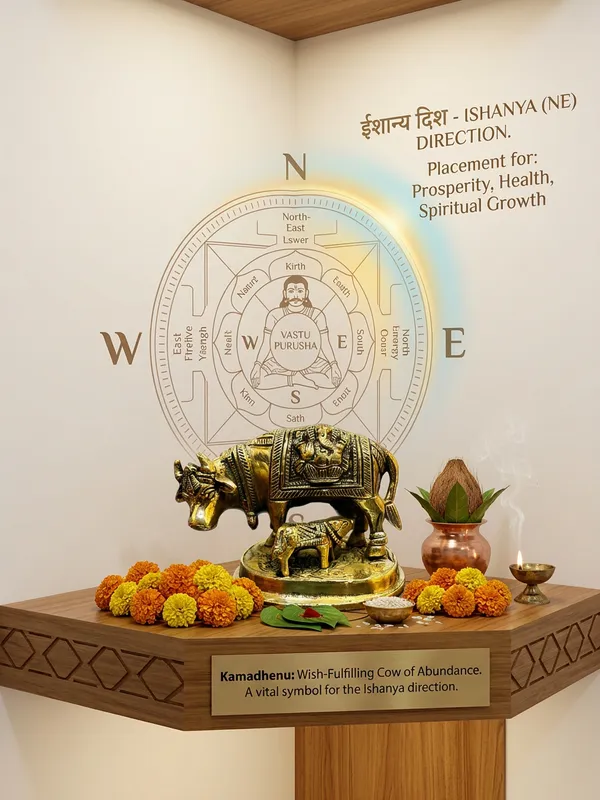 Gold-Tone_Cow_And_Calf_Ganesha_Decorative_Idol