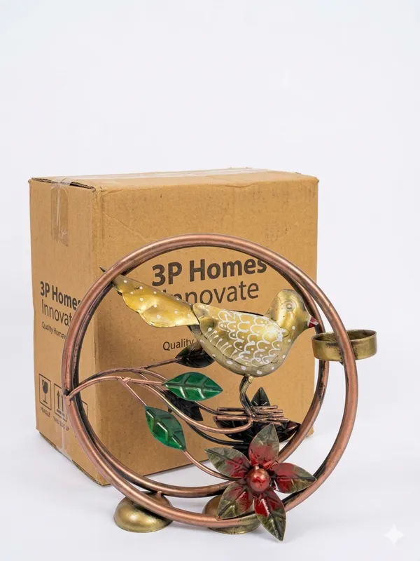 Metal_Bird_And_Floral_Decorative_Candle_Holder