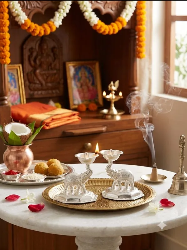 Pure_German_Silver_Elephant_Diya_(Pack_of_2)