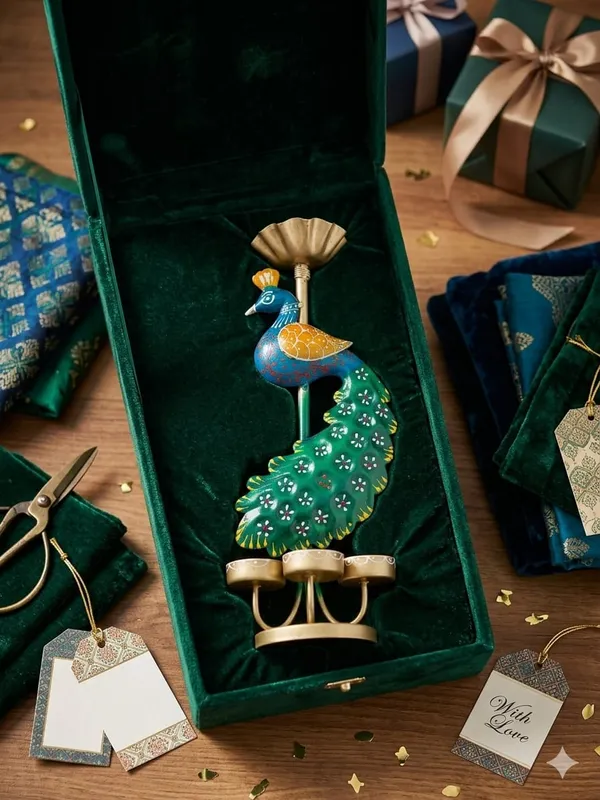 Metal_Peacock_Design_Three-Cup_Candle_Holder