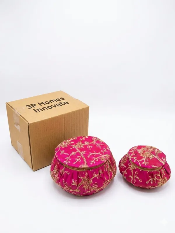 Pink_Fabric_Embroidered_Floral_Round_Storage_Box_Set