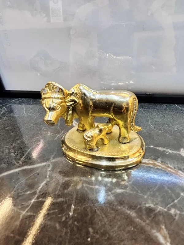 Gold-Tone_Religious_Cow_And_Calf_Figurine