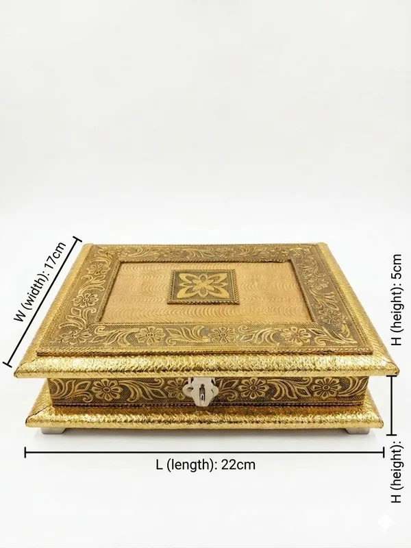 Gold_Finish_Floral_Embossed_Decorative_Storage_Box