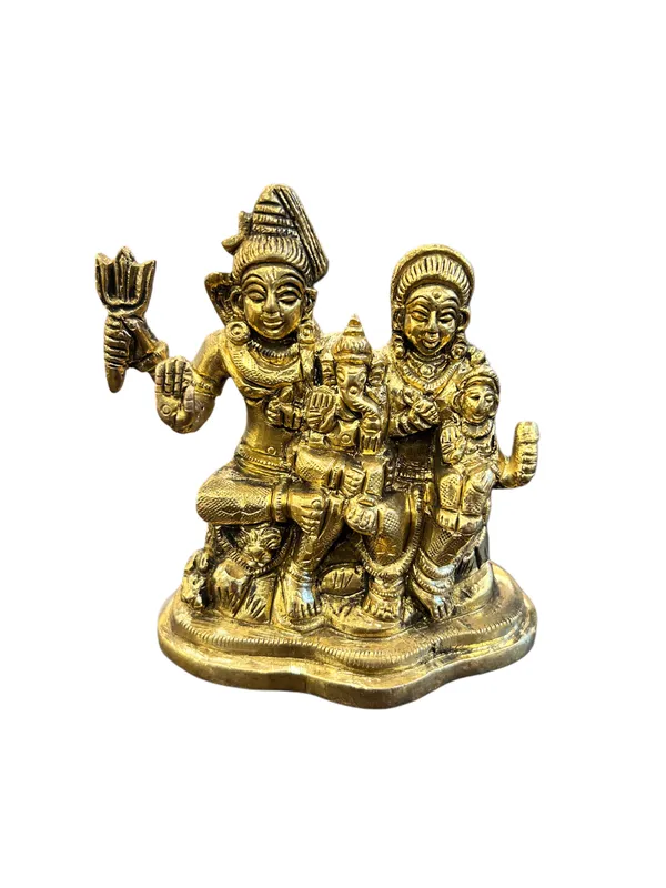Gold_Tone_Shiva_Parivar_Idol_With_Presentation_Box
