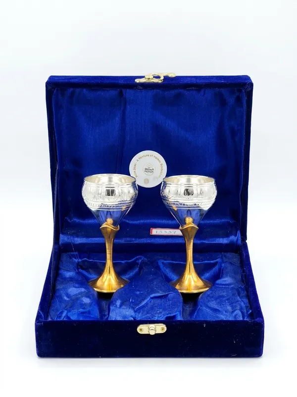 Two_Tone_Metal_Stemmed_Chalices_Set_Of_2