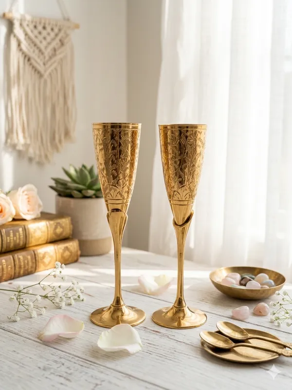 Gold_Tone_Floral_Engraved_Champagne_Flute_Set