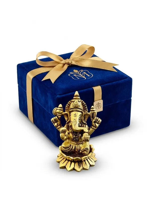 Gold-Tone_Seated_Ganesha_Idol_With_Gift_Box
