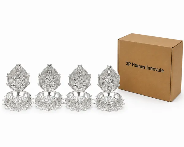 Ganesh_&_Lakshmi_Lotus_Diya_shaped_Set_of_4_-_Pure_German_Silver