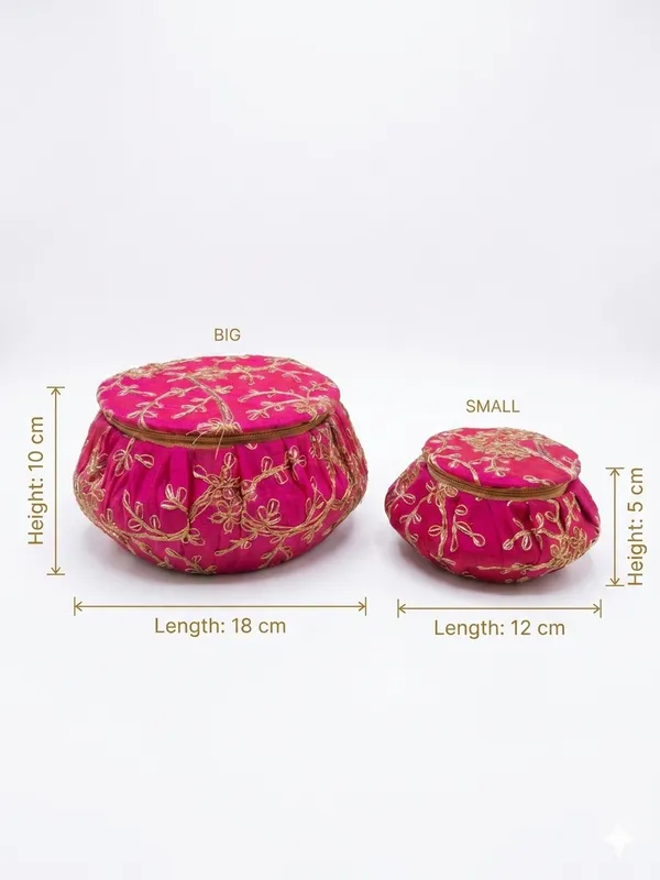 Pink_Fabric_Embroidered_Floral_Round_Storage_Box_Set