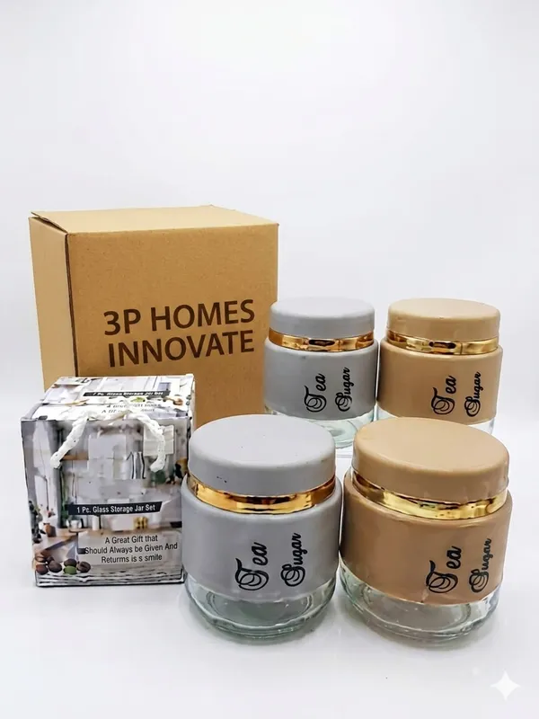 Glass_Kitchen_Storage_Jar_Set_With_Gold_Tone_Lids