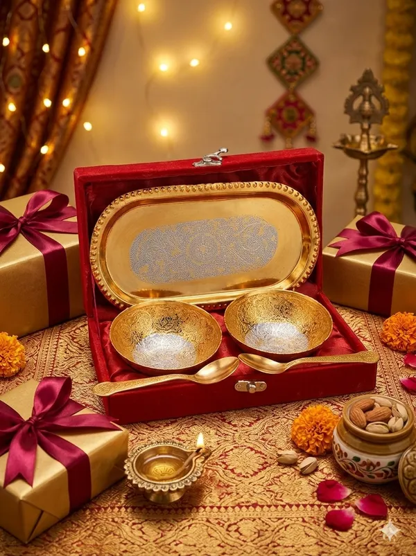 Gold_Finish_Traditional_Pattern_Serving_Set