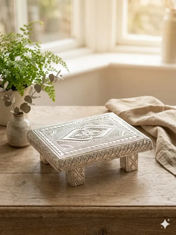 Silver_Tone_Ornate_Embossed_Pooja_Chowki