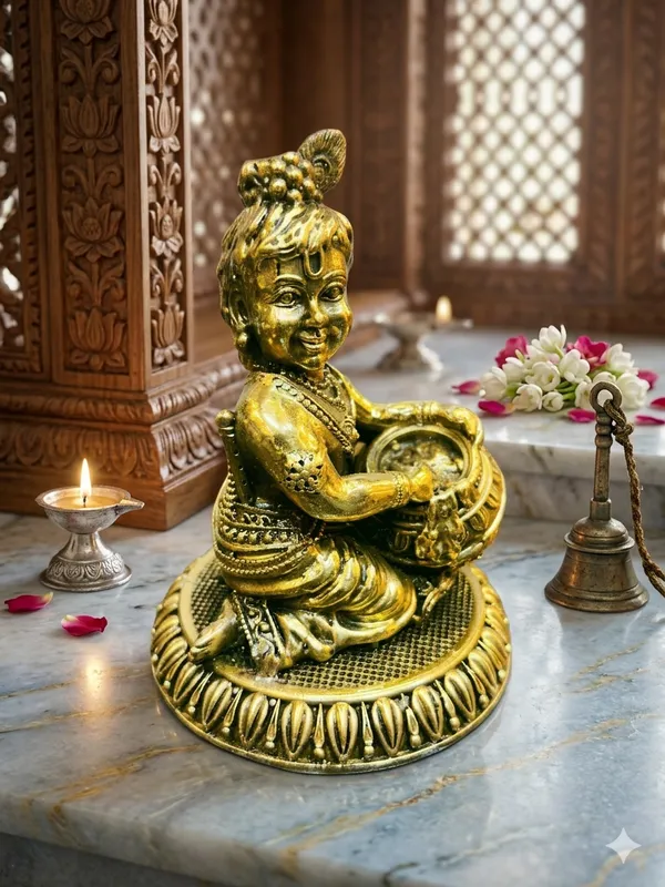 Gold-Tone_Krishna_Idol_With_Drum