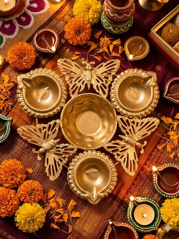 Gold-Tone_Butterfly_Design_Decorative_Diya_Holder