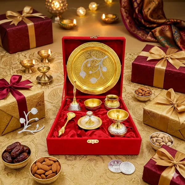 Gold_Tone_Traditional_Floral_Pooja_Thali_Set