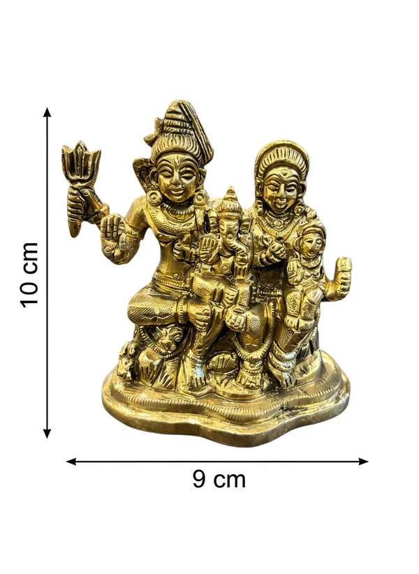 Gold_Tone_Shiva_Parivar_Idol_With_Presentation_Box