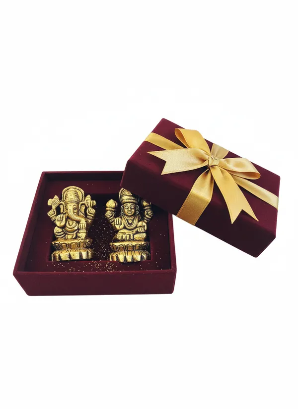 Gold_Tone_Religious_Ganesh_Lakshmi_Idol_Set