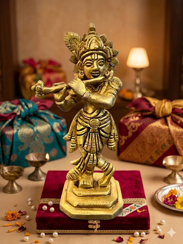 Gold-Tone_Krishna_Idol_Figurine