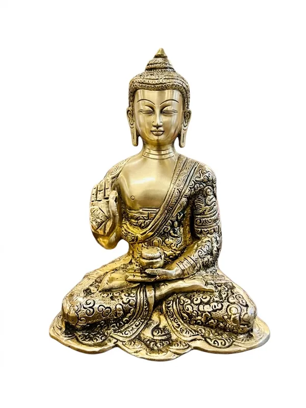 Gold_Tone_Ornate_Seated_Buddha_Figurine