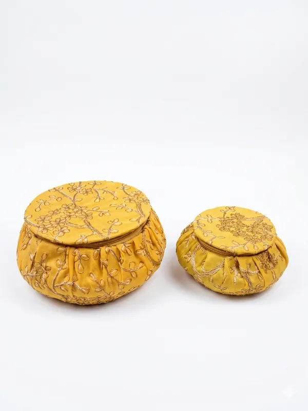 Mustard_Yellow_Embroidered_Round_Pouf_Ottoman_Set