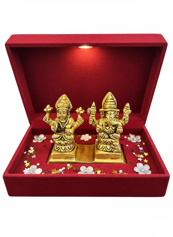 Gold_Tone_Lakshmi_Ganesha_Decorative_Idol_Set
