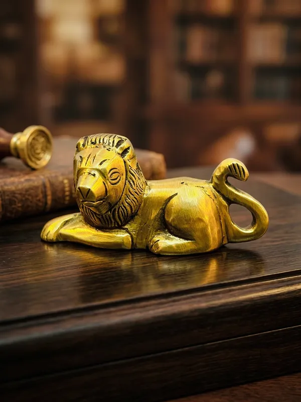 Gold_Finish_Resting_Lion_Decorative_Showpiece
