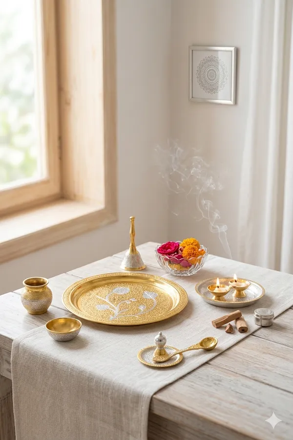 Gold_Tone_Traditional_Floral_Pooja_Thali_Set