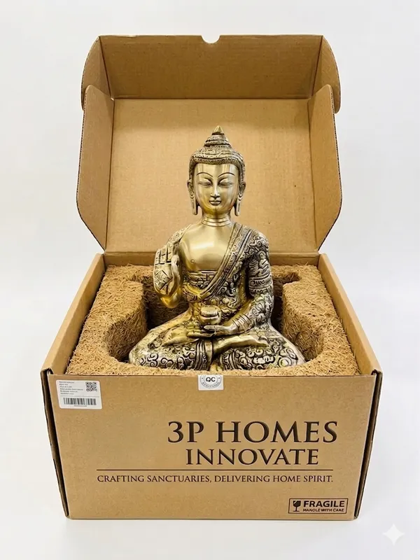 Gold_Tone_Ornate_Seated_Buddha_Figurine