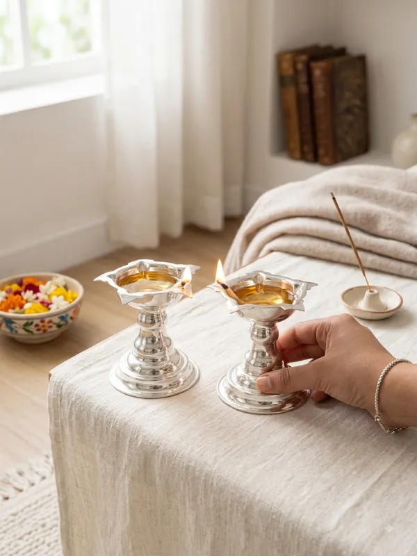 Deepam_Stand_2pc_Set_(Pack_of_1)_-_Pure_German_Silver